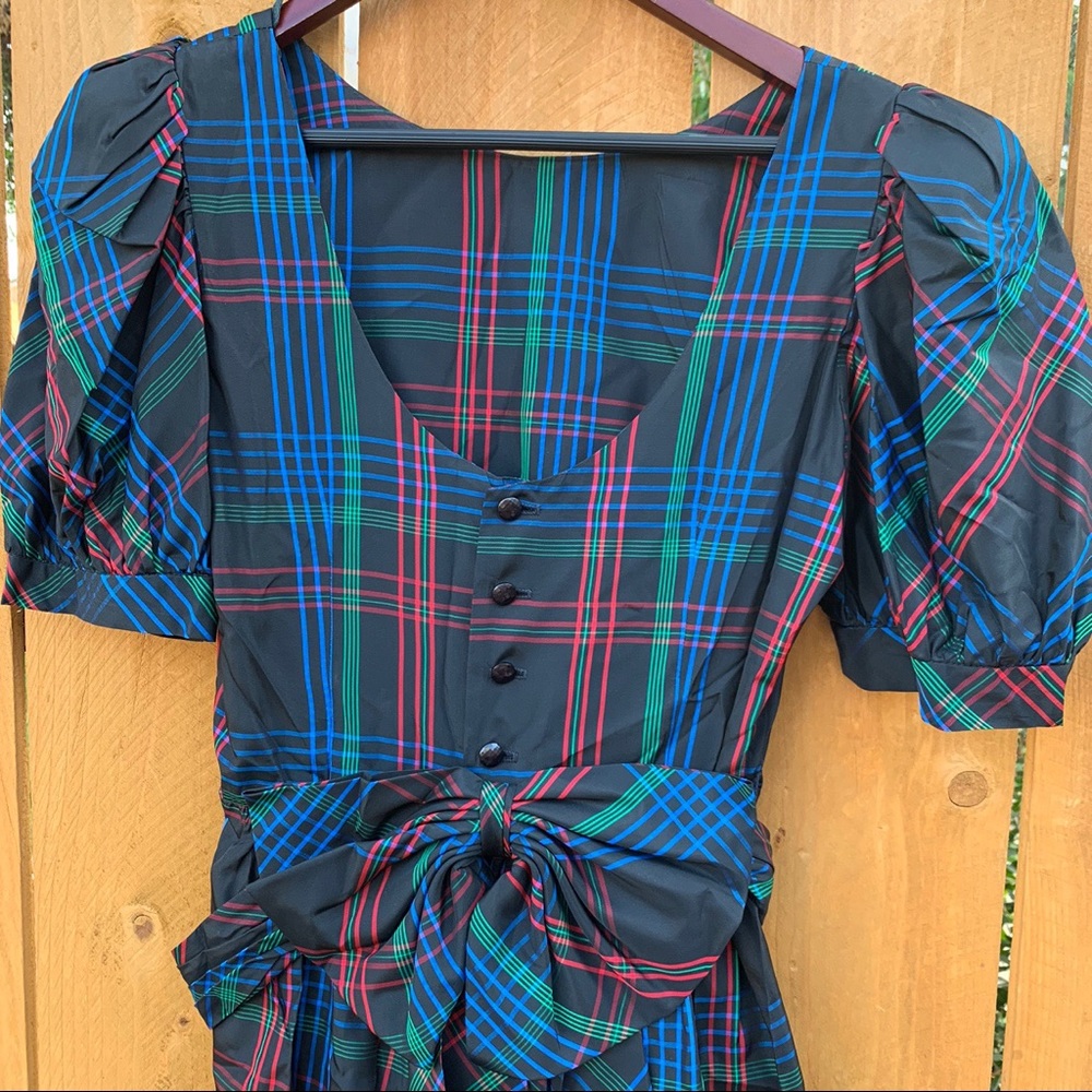 Vintage black plaid Renaissance dress